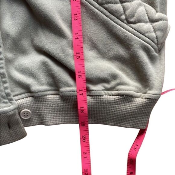 Y2K Vintage Fortune Cookie Quilted Hoodie Sweatshirt Jacket Cropped Tan Small - Picture 5 of 5